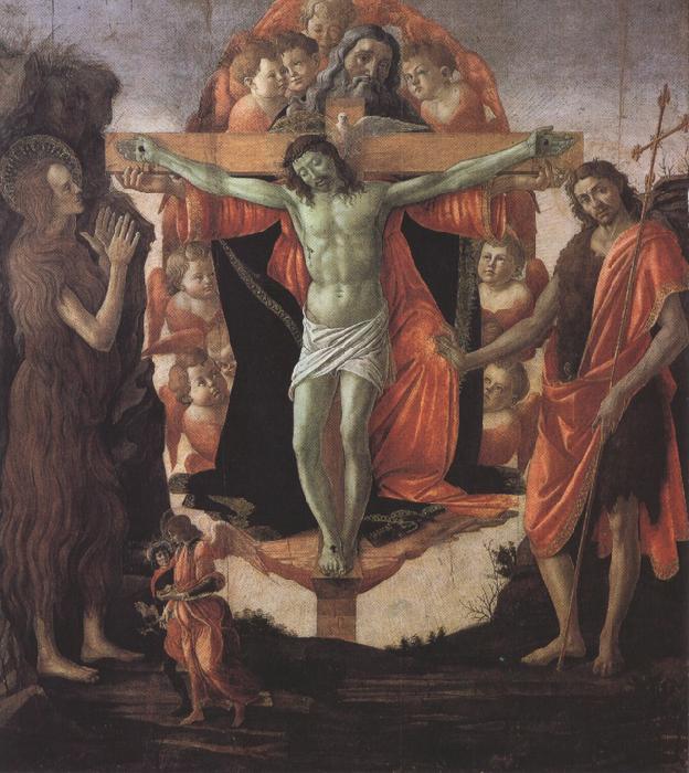 Sandro Botticelli Trinity with Mary Magdalene,St John the Baptist,Tobias and the Angel (mk36) Germany oil painting art